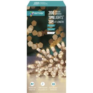 Premier Battery Power Indoor/Outdoor Timer Function 200 LED Warm White Lights Premier Battery Power Indoor/Outdoor Timer Function 200 LED Warm White Lights