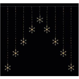 Premier Christmas Curtain Window Light Warm White LEDs Silver Wire Hanging Snowflakes Premier Christmas Curtain Window Light Warm White LEDs Silver Wire Hanging Snowflakes