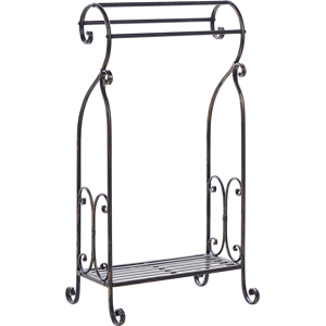 Beliani Towel Stand LINARES Metal Black Beliani Towel Stand LINARES Metal Black