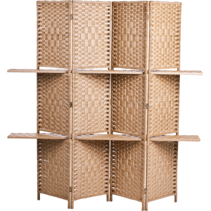 Beliani 4 Panel Room Divider TRAFOI Brown 158 cm 170 cm Beliani 4 Panel Room Divider TRAFOI Brown 158 cm 170 cm