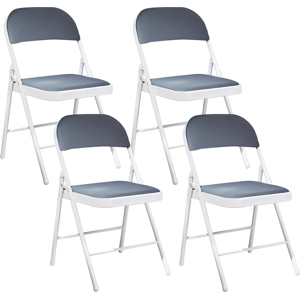 Beliani Set of 4 Folding Chairs SPARKS Dark Grey Beliani Set of 4 Folding Chairs SPARKS Dark Grey