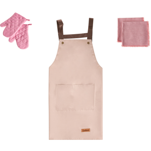 Beliani Kitchen Textiles Set LACTUCA Pink Beliani Kitchen Textiles Set LACTUCA Pink