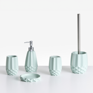 Beliani 5-Piece Bathroom Accessories Set SAMIRIA Mint Green Beliani 5-Piece Bathroom Accessories Set SAMIRIA Mint Green