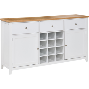 Beliani Wine Cabinet LUCASTON White Beliani Wine Cabinet LUCASTON White