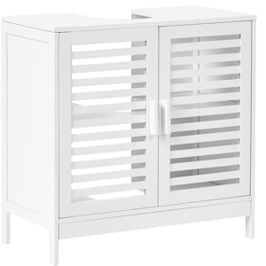 Beliani Vanity Unit MISSOULA Bamboo Wood 60 cm White Beliani Vanity Unit MISSOULA Bamboo Wood 60 cm White
