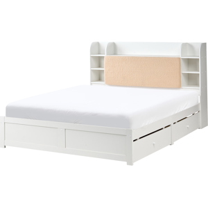 Beliani Bed with Storage Drawers BIZOU 160 x 200 cm (EU King Size) White Beliani Bed with Storage Drawers BIZOU 160 x 200 cm (EU King Size) White