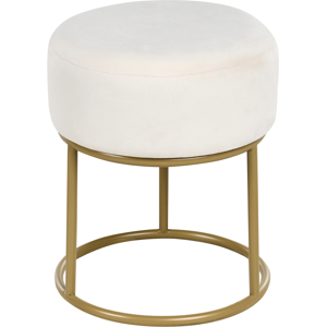 Beliani Footstool DELCO Velvet Off-White Beliani Footstool DELCO Velvet Off-White