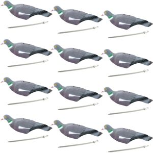 (12x Plastic Decoy Pigeon) KCT Decoy Pigeon Fake Hunting Bird (12x Plastic Decoy Pigeon) KCT Decoy Pigeon Fake Hunting Bird