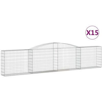 vidaXL Arched Gabion Basket - 15 pcs, 400x30x80/100 cm - Garden Barrier vidaXL Arched Gabion Basket - 15 pcs, 400x30x80/100 cm - Garden Barrier