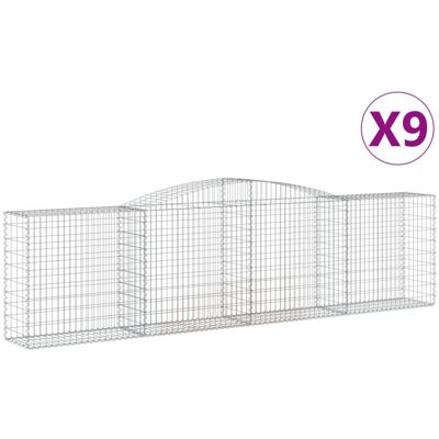 VidaXL Arched Gabion Basket - 9 pcs - 400x50x100/120 cm VidaXL Arched Gabion Basket - 9 pcs - 400x50x100/120 cm