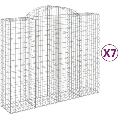 vidaXL Arched Gabion Basket 7 pcs - Garden Decorative Wall vidaXL Arched Gabion Basket 7 pcs - Garden Decorative Wall