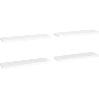 vidaXL White Floating Wall Shelves Set 90x23.5x3.8cm - Wall Shelves vidaXL White Floating Wall Shelves Set 90x23.5x3.8cm - Wall Shelves