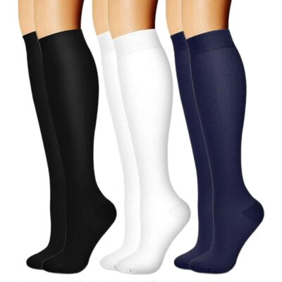 Kikidex (S M, 5) 3 Pairs High Elastic Knee Length Compressed Socks for Sports Enthusias Kikidex (S M, 5) 3 Pairs High Elastic Knee Length Compressed Socks for Sports Enthusias