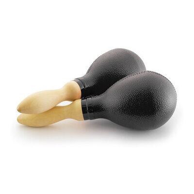 Tiger Plastic Maracas with Wooden Handles (Large) - Black Tiger Plastic Maracas with Wooden Handles (Large) - Black