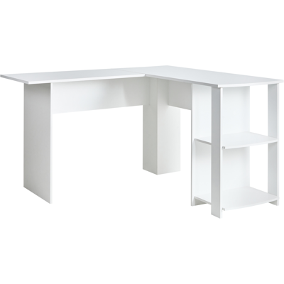 Beliani Corner Desk SNYDER White 125 cm 125 cm Beliani Corner Desk SNYDER White 125 cm 125 cm