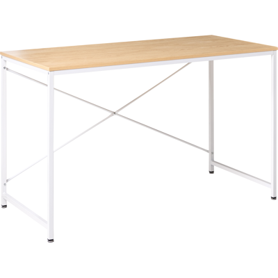 Beliani Home Office Desk ANDASTE Light Brown/ White 120 cm 60 cm Beliani Home Office Desk ANDASTE Light Brown/ White 120 cm 60 cm