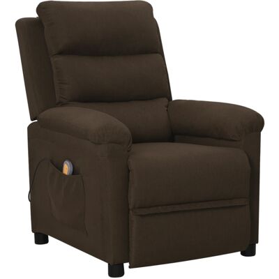 VIDAXL Reclining Massage Armchair - Brown VIDAXL Reclining Massage Armchair - Brown