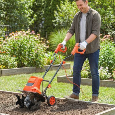 Outsunny 1500W Electric Tiller with 40cm Working Width, 20cm Tilling Depth Outsunny 1500W Electric Tiller with 40cm Working Width, 20cm Tilling Depth