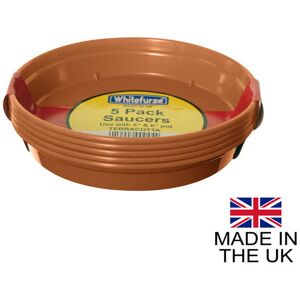 Whitefurze (5"-6" Saucer (Pk of 5)) Terracotta Colour Plastic Plant Flower Pots or Saucers Whitefurze (5"-6" Saucer (Pk of 5)) Terracotta Colour Plastic Plant Flower Pots or Saucers