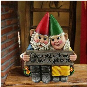 Unbranded Gnome Couple Garden Statue Grow Old Together Decor Unbranded Gnome Couple Garden Statue Grow Old Together Decor