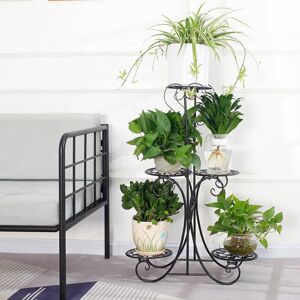 Unbranded (Black) 5 Tier Metal Plant Pot Stand Flower Display Shelf Unbranded (Black) 5 Tier Metal Plant Pot Stand Flower Display Shelf