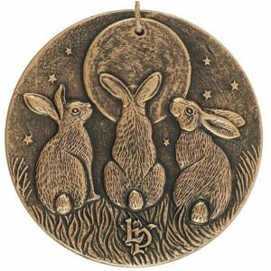 Something Different Moon Gazing Rabbits Hare Terracotta Wall Hanging Plaque Bronze Effect 20cm Something Different Moon Gazing Rabbits Hare Terracotta Wall Hanging Plaque Bronze Effect 20cm
