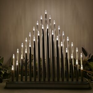 Premier 34cm Silver Lit Christmas Candlebridge with 33 Warm White LEDs Premier 34cm Silver Lit Christmas Candlebridge with 33 Warm White LEDs