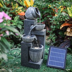 Living And Home Outdoor LED Water Fountain Rockery Decor with Pump Solar Power Living And Home Outdoor LED Water Fountain Rockery Decor with Pump Solar Power