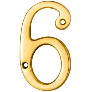 Loops Polished Brass Door Number 6/9 75mm Height 4mm Depth House Numeral Plaque Loops Polished Brass Door Number 6/9 75mm Height 4mm Depth House Numeral Plaque