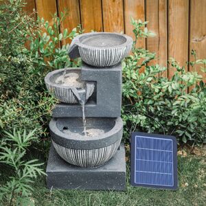 Living And Home Bowl Shape Water Feature Garden Solar Fountain LED Lights Indoor Outdoor Statue Living And Home Bowl Shape Water Feature Garden Solar Fountain LED Lights Indoor Outdoor Statue