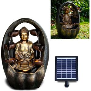 (SOLAR GOLDEN BUDDHA FOUNTAIN) GEEZY Solar LED Outdoor Garden Water Feature Casc (SOLAR GOLDEN BUDDHA FOUNTAIN) GEEZY Solar LED Outdoor Garden Water Feature Casc
