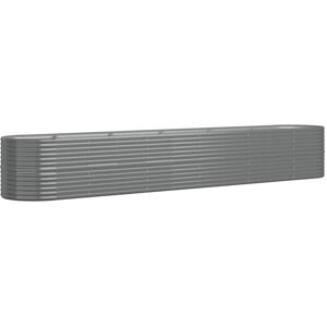 vidaXL Grey Powder-coated Steel Garden Planter 440x80x68cm vidaXL Grey Powder-coated Steel Garden Planter 440x80x68cm
