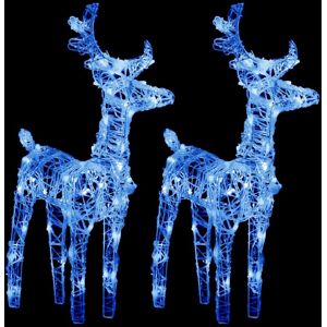 vidaXL Christmas Reindeers 2 pcs Blue 80 LEDs Acrylic - Christmas Reindeer Lights vidaXL Christmas Reindeers 2 pcs Blue 80 LEDs Acrylic - Christmas Reindeer Lights