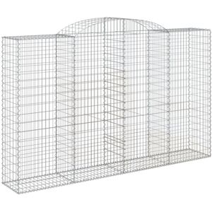 VidaXL Arched Gabion Basket 300x50x180/200 cm Galvanised Iron - Gabion Basket VidaXL Arched Gabion Basket 300x50x180/200 cm Galvanised Iron - Gabion Basket