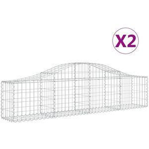 (200 x 30 x 40/60 cm/ 2 pcs) vidaXL Arched Gabion Basket Stone Basket Gabion Ret (200 x 30 x 40/60 cm/ 2 pcs) vidaXL Arched Gabion Basket Stone Basket Gabion Ret