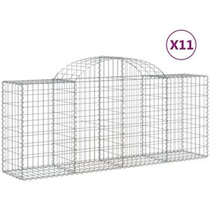 vidaXL Galvanized Arched Gabion Basket 11 pcs - Garden Decor vidaXL Galvanized Arched Gabion Basket 11 pcs - Garden Decor