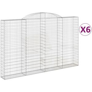 vidaXL Galvanized Iron Arch Gabion Basket - 300x30x180/200cm vidaXL Galvanized Iron Arch Gabion Basket - 300x30x180/200cm