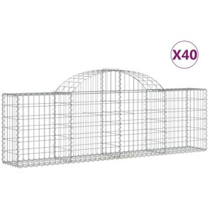vidaXL Arched Gabion Basket - Silver - 200x30x60/80 cm - Gabion Basket vidaXL Arched Gabion Basket - Silver - 200x30x60/80 cm - Gabion Basket