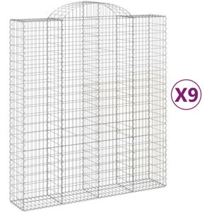 vidaXL Arched Gabion Basket - 9 pcs - 200x50x220/240 cm - Garden Barrier vidaXL Arched Gabion Basket - 9 pcs - 200x50x220/240 cm - Garden Barrier