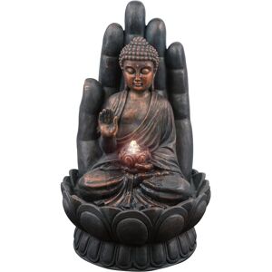 (Palm Buddha Fountain) GEEZY Garden Fountain Water Feature LED Lights Indoor Out (Palm Buddha Fountain) GEEZY Garden Fountain Water Feature LED Lights Indoor Out
