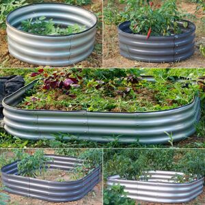 Gr8 Garden (182cm x 61cm x 30cm, Square Galvanised Steel) Garden Outdoor Raised Planter Pot Gr8 Garden (182cm x 61cm x 30cm, Square Galvanised Steel) Garden Outdoor Raised Planter Pot