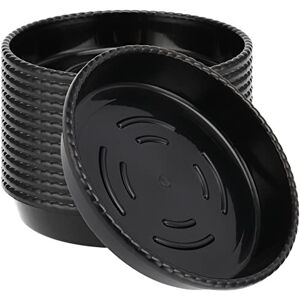 PINgEUI 15 Pack Black Plant Saucers, 25cm Plastic Flower Pot Drip Tray, Round Plants Gar PINgEUI 15 Pack Black Plant Saucers, 25cm Plastic Flower Pot Drip Tray, Round Plants Gar