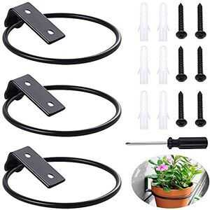 GIAK 3Pcs Flower Pot Holder Ring Wall Mounted 4 inch Flower Planter Hangers Racks for GIAK 3Pcs Flower Pot Holder Ring Wall Mounted 4 inch Flower Planter Hangers Racks for
