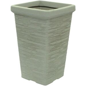 Strata 47cm Tall Planter Chimney Slate Style Stone Grey Plant Pot Indoor / Outdoor Strata 47cm Tall Planter Chimney Slate Style Stone Grey Plant Pot Indoor / Outdoor