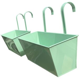 Selections Sage Green Balcony Hanging Planters (Set of 2) Selections Sage Green Balcony Hanging Planters (Set of 2)