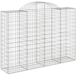 vidaXL Arched Gabion Basket 200x50x140/160 cm Galvanised Iron - Gabion Basket vidaXL Arched Gabion Basket 200x50x140/160 cm Galvanised Iron - Gabion Basket