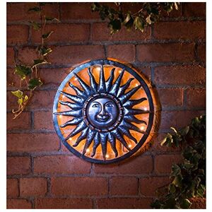 MMJ Bronze Effect Solar Bright LED Light Metal Sun Garden Ornaments Decoration Wall MMJ Bronze Effect Solar Bright LED Light Metal Sun Garden Ornaments Decoration Wall