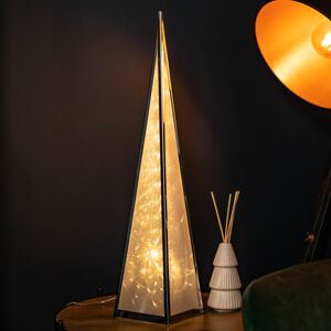 Premier 60cm Light up Silver Holographic Christmas Pyramid with 16 Warm White LEDs Premier 60cm Light up Silver Holographic Christmas Pyramid with 16 Warm White LEDs