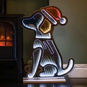 Premier Decorations Ltd 60cm Light-Up Santa Hat Infinity Dog Christmas Decoration with LEDs, Infinity Mi Premier Decorations Ltd 60cm Light-Up Santa Hat Infinity Dog Christmas Decoration with LEDs, Infinity Mi