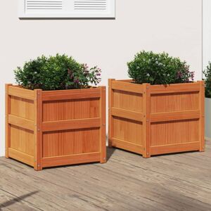 vidaXL Garden Planters 2 pcs Wax Brown Solid Wood Pine vidaXL Garden Planters 2 pcs Wax Brown Solid Wood Pine